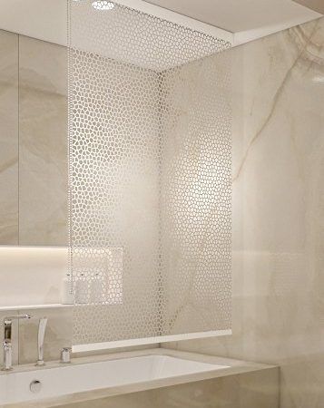 Homelux Duschrollo Badezimmer Vorhang Deckenbefestigung mit Klemmstange Seitenzug Links oder rechts montierbar 80 x 240 cm Square